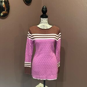 Pink and Brown Striped Sweater